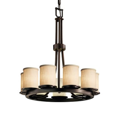 Textile Dakota 9 Light Medium Chandelier by Justice Design - FAB-8766-10-CREM