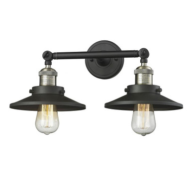 Franklin Restoration 2 Light Steel Vanity Light 18 Inch Wide by Innovations - 208-M6-818