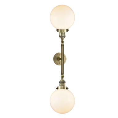 Beacon 2 Light Vanity Light 34.38 Inch Tall by Innovations - 208L-G20-8
