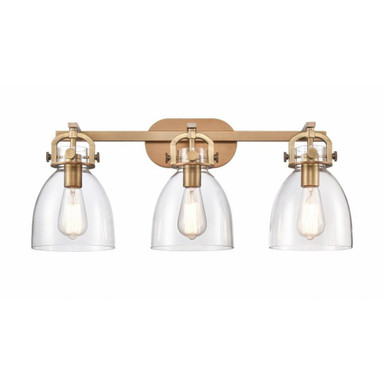 Newton Bell 3 Light Cone Glass Vanity Light by Innovations - 412-3W-G412