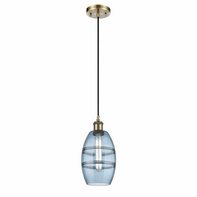 Vaz 1 Light Mini Cord Hung Pendant 8.13 Inch Tall by Innovations - 516-1P-G557-6