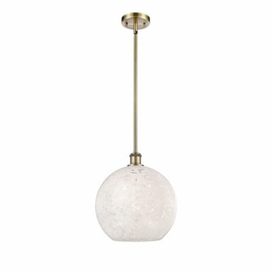 White Mouchette 1 Light Stem Hung Pendant by Innovations 516-1S-G1216-12