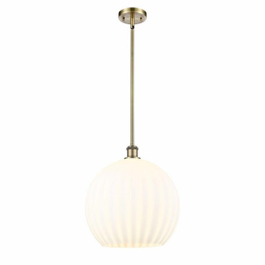 White Venetian 1 Light Stem Hung Pendant by Innovations 516-1S-G1217-14