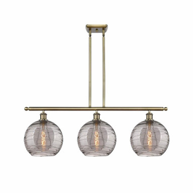 Athens Deco Swirl 3 Oversized Island Pendant 36.5 Inch Wide by Innovations - 516-3I-G1213-10