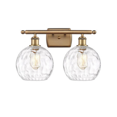 Athens Water Glass 2 Light Vanity Light 18 Inch Wide by Innovations - 516-2W-G1215-8