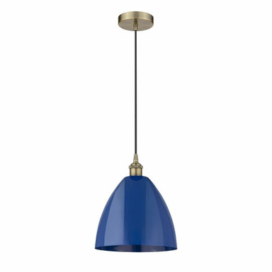 Plymouth Dome 1 Light Medium Cord Hung Pendant 12 Inch Wide by Innovations - 616-1P-PLYM-12
