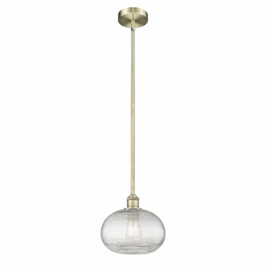 Ithaca 1 Light Stem Hung Small Pendant 10 Inch Length by Innovations - 616-1S-G555-10