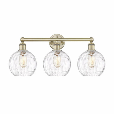 Athens Water Glass 3 Light Modern Vanity Light 26 Inch Wide by Innovations - 616-3W-G1215-8