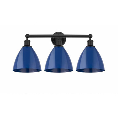 Plymouth Dome 3 Light Industrial Vanity Light by Innovations - 616-3W-PLYM-75