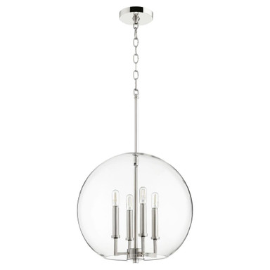 4 Light Large Globe Pendant 18.25 Inch Tall by Quorum - 873-4