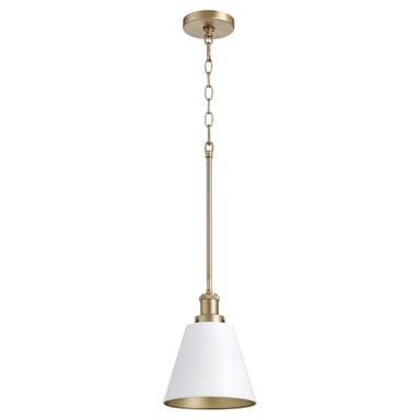 1 Light Small Cone Pendant 9.75 Inch Tall by Quorum - 877