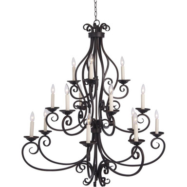 Manor 15 Light Oversized 3 Tier Chandelier by Maxim - 122190