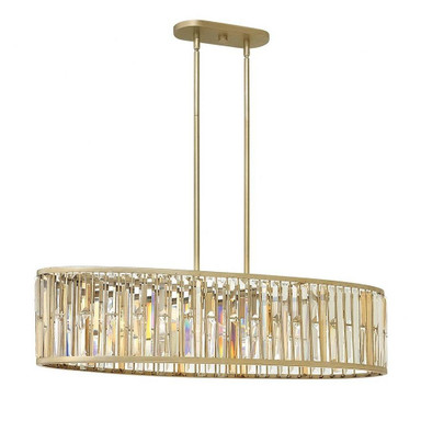 Gemma 6 Light Oversized Linear Foyer Pendant by Fredrick Ramond - FR33738