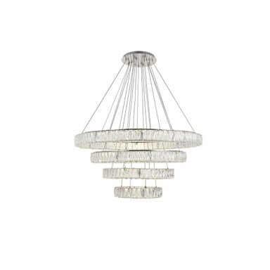 Monroe  LED Light Oversized 4 Tier Chandelier by Elegant - 3503G41