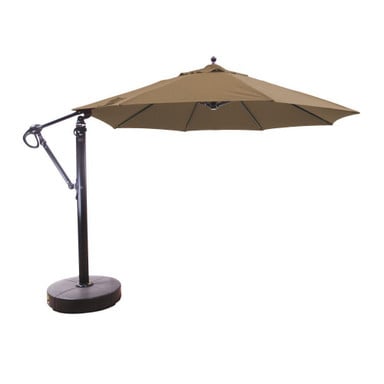 11 Foot Aluminum Manual Lift Round Cantilever Umbrella by Galtech - 887