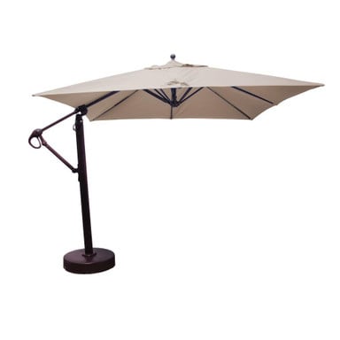 10 Foot Aluminum Manual Lift Square Cantilever Umbrella by Galtech - 897
