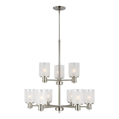 Erin - 28 Inch 83.7W 9 LED 2-Tier Chandelier - 73-BEL-4169779