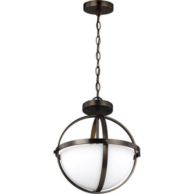 Blacksmith Retreat 2-Light Convertible Pendant in Contemporary Style - 14 inches wide by 16.38 inches high - 73-BEL-2893504