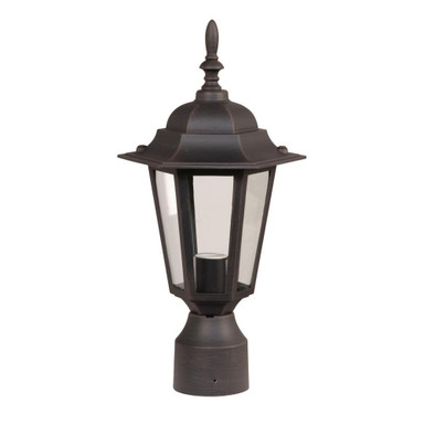 Hex One Light Outdoor Post Lantern 8 inches by 16 inches high by Craftmade - Z155