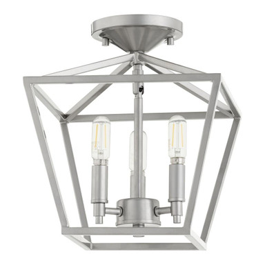 Gabriel 3 Light 10.25 Inch Wide Semi Flush Mount by Bailey Street Home - 183-BEL-4350703