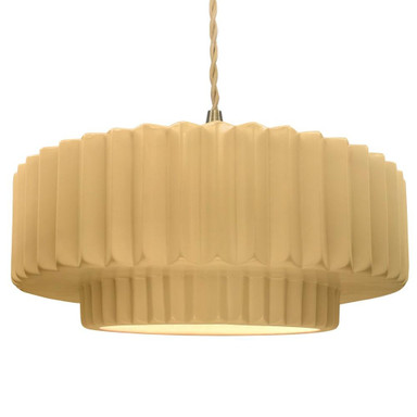 Radiance 10W 1 LED Pleated Twisted Cord Pendant by Justice Design - CER-6555-LED1