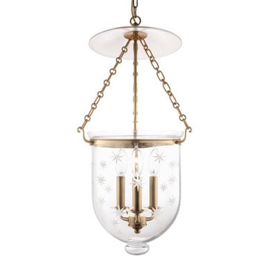 Hampton 3 Light Medium Pendant with Star Pattern by Hudson Valley - 254-C3