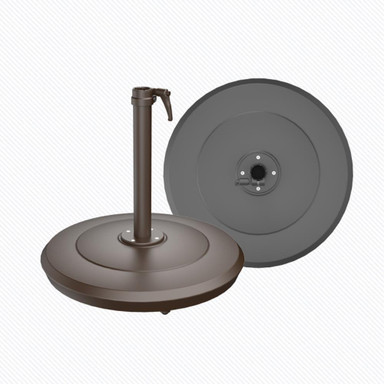 100LB Aurora Round Cast Aluminum Base with Wheels by Shademaker - BRW100