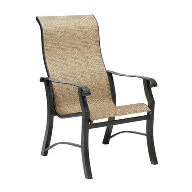 Cortland 41 Inch Sling High Back Dining Armchair by Woodard - 42H426