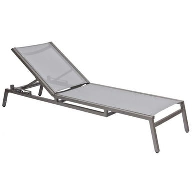 Palm Coast 85 Inch Stackable Sling Adjustable Chaise Lounge by Woodard - 570470