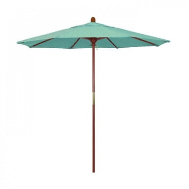 7.5 Foot Hardwood Manual Lift Round Market Umbrella by CA Umbrella - MARE758