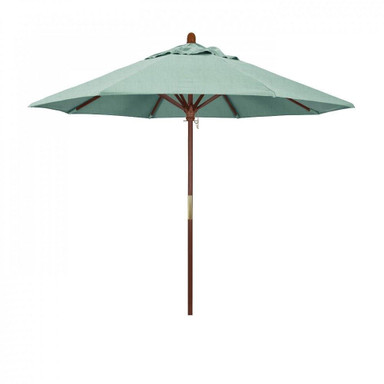 9 Foot Hardwood Manual Lift Round Market Umbrella by CA Umbrella - MARE908