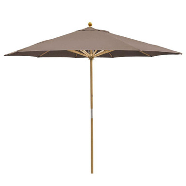 11 Foot Wood Pulley Lift Octagon Market Umbrella by Galtech - 183