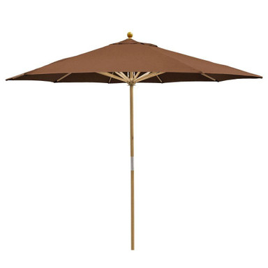 11 Foot Wood Pulley Lift Octagon Market Umbrella by Galtech - 183