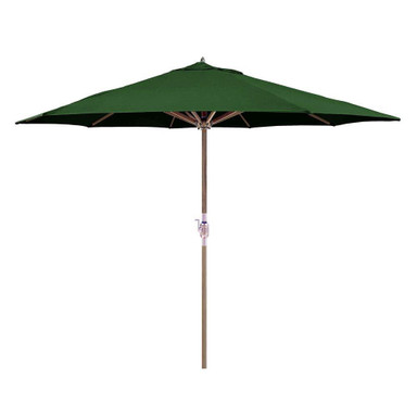11 Foot Teak Wood Crank Lift Octagon Market Umbrella by Galtech - 587-O