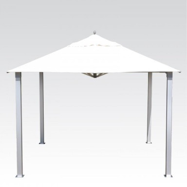 11 Foot Aluminum Manual Lift Square Pavilion with Curtains by Bambrella - 3-4mSQ-HA-cc