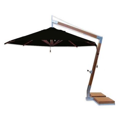 11.5 Foot Bamboo Crank Lift Round Cantilever Umbrella by Bambrella - 3-5m R-SW-L