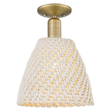 Natural Ballston Dome 1 Light Semi Flush Mount 9 Inch Wide by Innovations - 716-1C-NBD-9