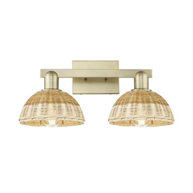 Natural Ballston Dome 2Light Basket Bath Vanity 16 Inch Wide by Innovations - 716-2W-NBD2-7_P