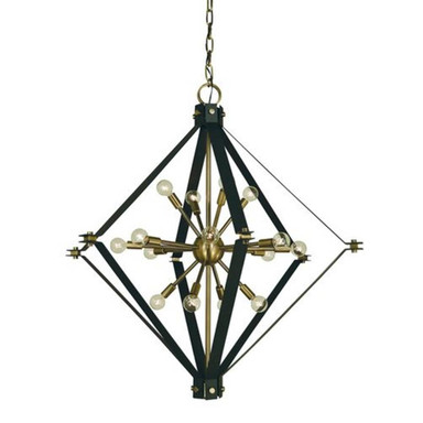 Axis 16 Light Oversized Foyer Chandelier by Framburg - 4820AB_MBLACK