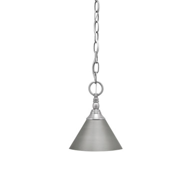 1 Light Chain Hung Mini Pendant 8.75 x 7 Inch by Toltec 11-BN-421-BN
