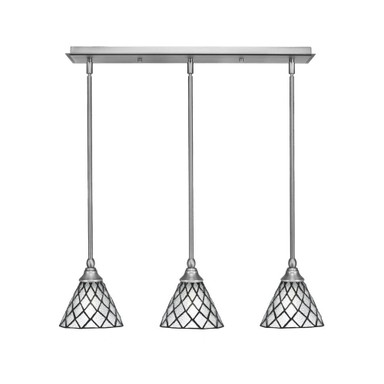 3 Light Stem Hung Linear Pendant 7.25 x 27 Inch Length by Toltec 25-BN-9185