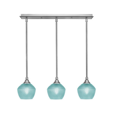 3 Light Stem Hung Linear Pendant 7.25 x 26 Inch Length by Toltec 25-BN-4625