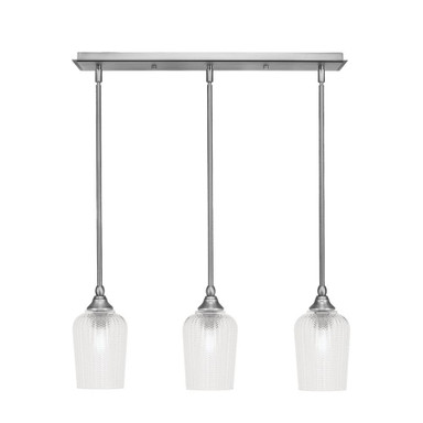 3 Light Stem Hung Linear Pendant 9.25 x 25 Inch Length by Toltec 25-BN-4250