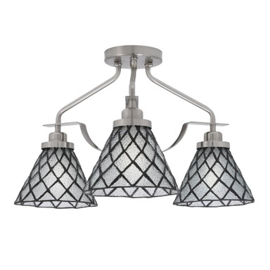 Odyssey 3 Light 17.25 Inch Wide Steel Semi Flush Mount by Toltec - 2607-MB-9185