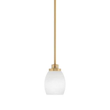 Odyssey 1 Light Stem Hung Mini Pendant 6.75 Inch Tall by Toltec - 2601-NAB-615