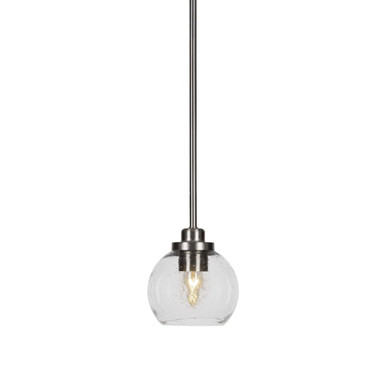 Odyssey 1 Light Stem Hung Mini Pendant 6.5 Inch Tall by Toltec - 2601-BN-4100
