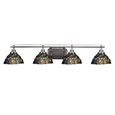 Odyssey 4 Light Art Glass Vanity Light 41 Inch Length by Toltec - 2614-BN-9955