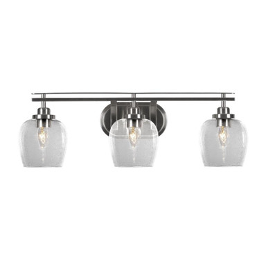 Odyssey 3 Light Steel Vanity Light 27.75 Inch Length by Toltec - 2613-BN-4810