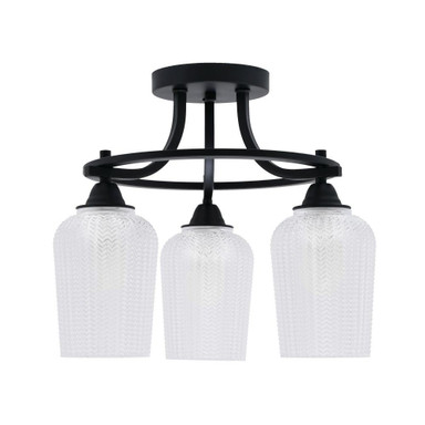 Paramount 3 Light 15 Inch Wide Steel Semi Flush Mount by Toltec - 3417-MB-4250