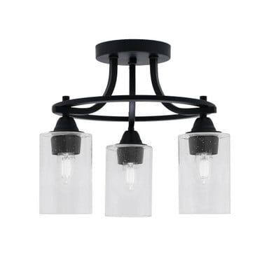 Paramount 3 Light 14.25 Inch Wide Steel Semi Flush Mount by Toltec - 3417-MB-300